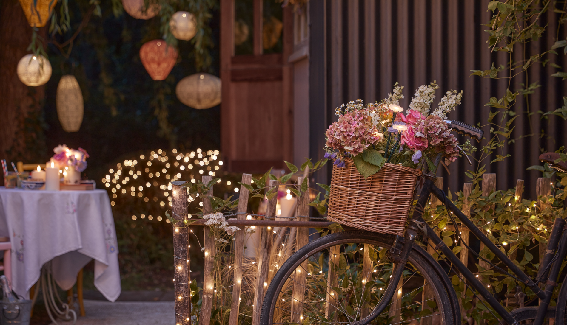 Lights4Fun bike with string lights