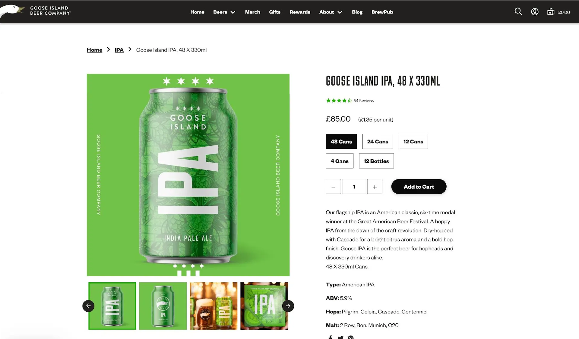 Goose Island webpage