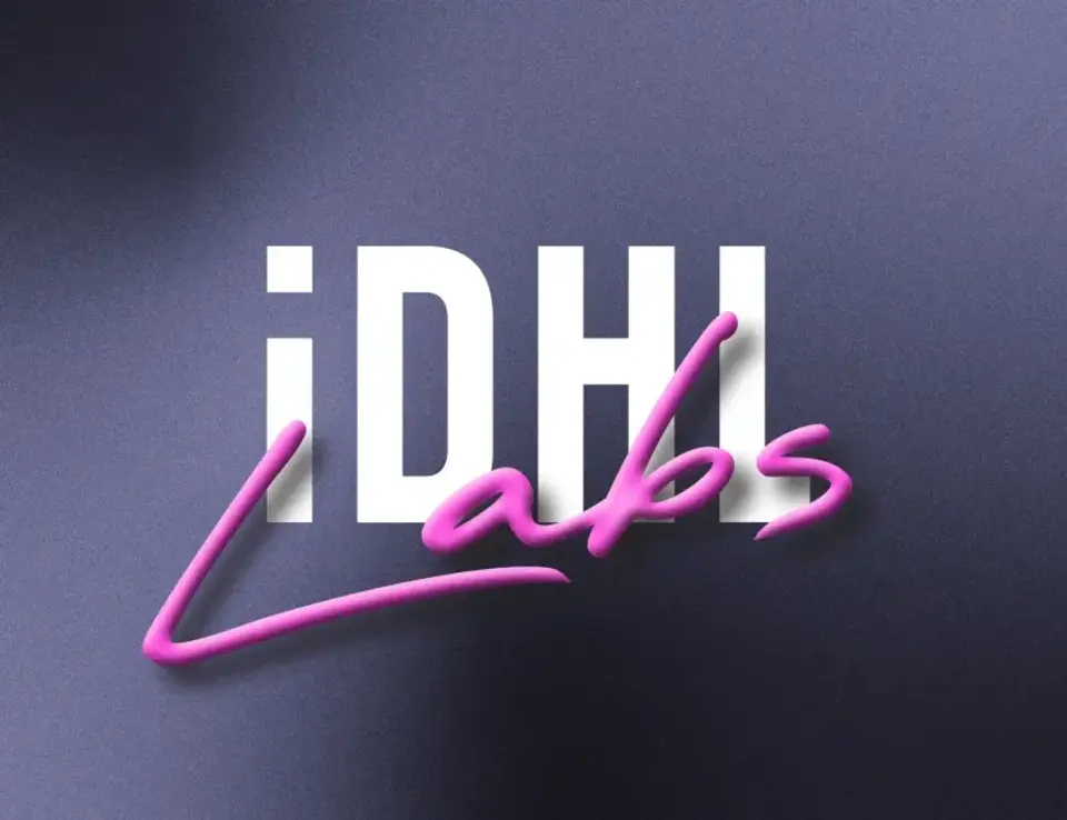 a purple and white logo