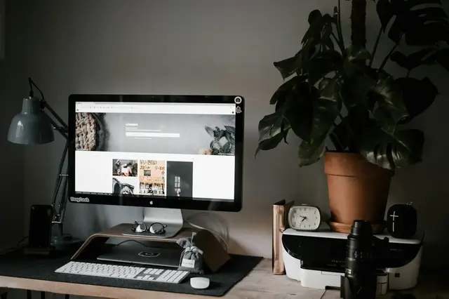 Computer on desk