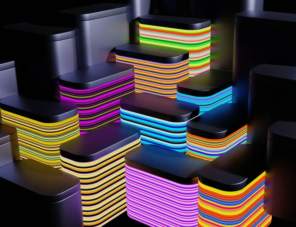 a group of colorful lights