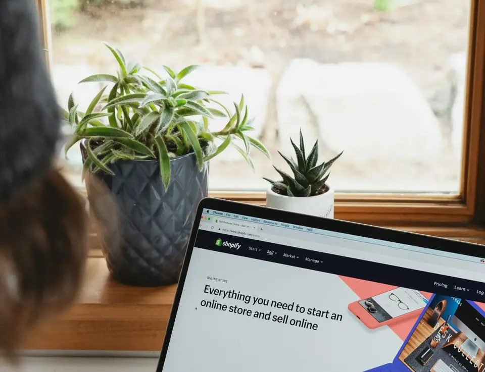 Shopify website on laptop