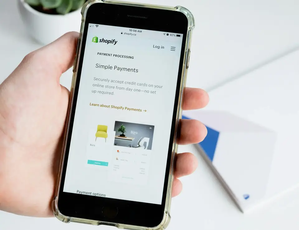 Mobile showing Shopify