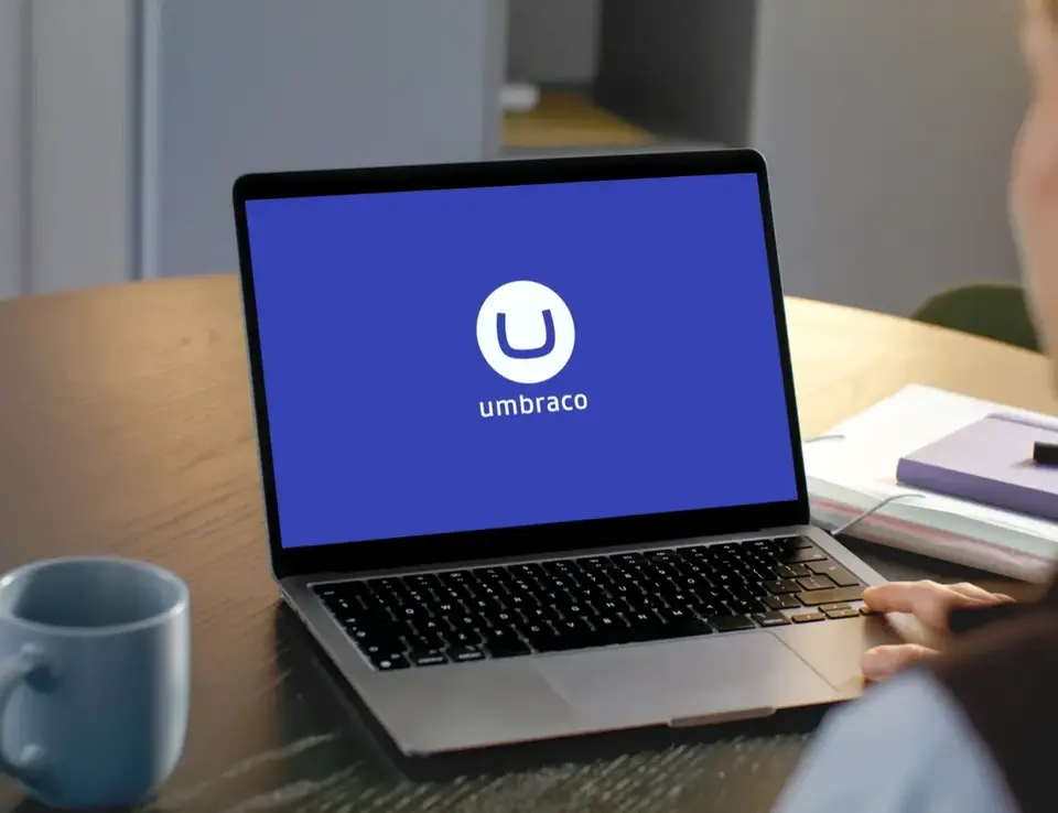 Laptop with Umbraco logo